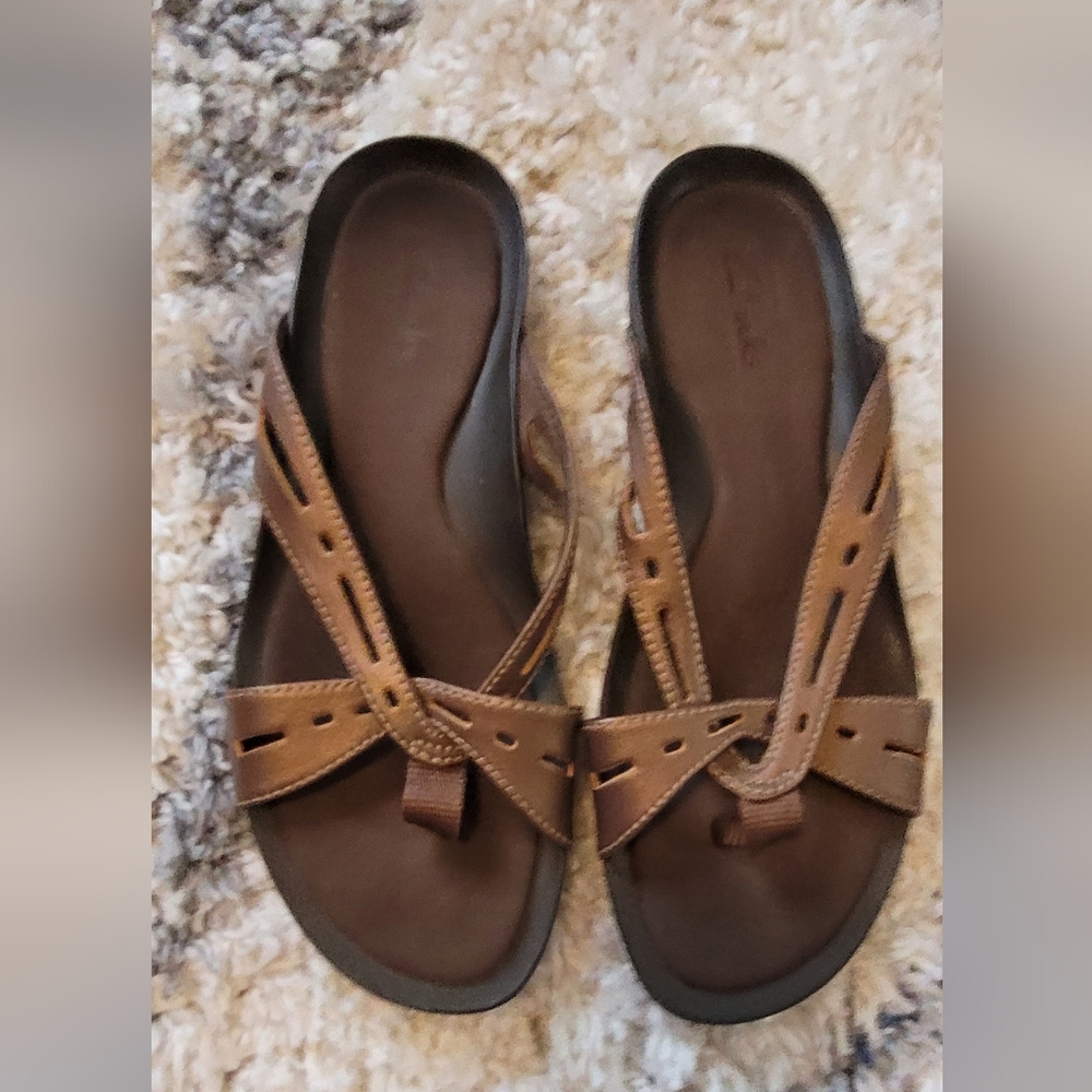 🔥2For$20 Clarks Brown Sandals Size 7 Women's